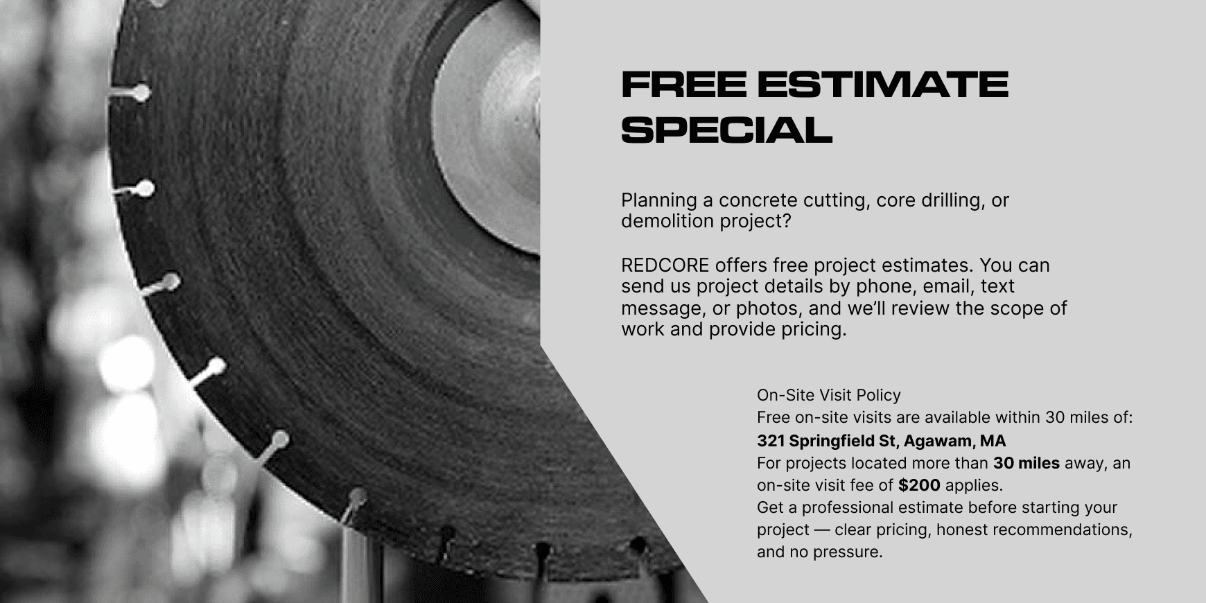Slab cutting offer